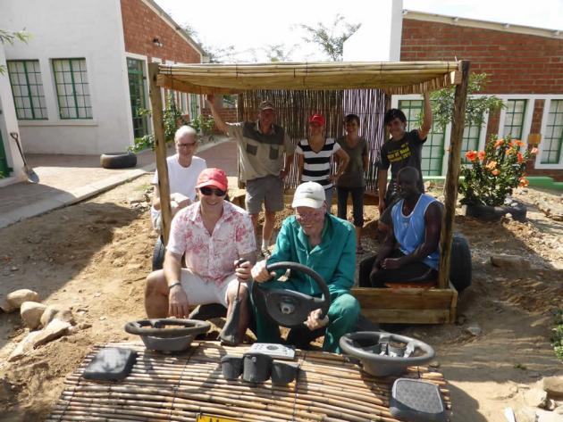 The sandpit is almost completed The sandpit is almost completed
