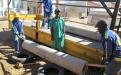Preparing to improve the drainage of the erf