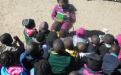 Story time in winter is outside in the sunshine